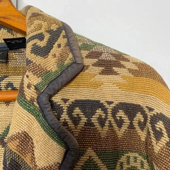 Vintage 80s New Identity women's woven cotton southwestern print blazer XL - Picture 6 of 10